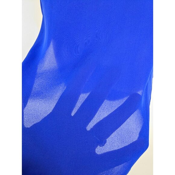 Haute Hippie Sheer Blouse Women Size L 100% Slik Slouch Open Back Preppy Office - Picture 7 of 15